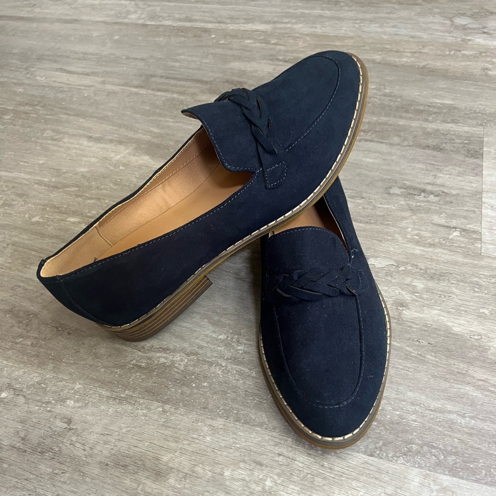 Navy Suede Loafers
